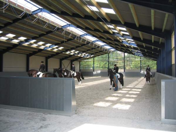 CHIO Achen Aufwärmhalle.  KroKus Reithallenbanden aus Kunststoff